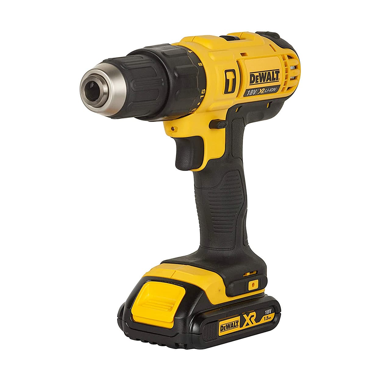 Dewalt 18V 13mm Cordless Hammer Drill Machine Driver With Li-ion  batteries (With 100 PCs Accessory Kit), DCD776S2A-IN