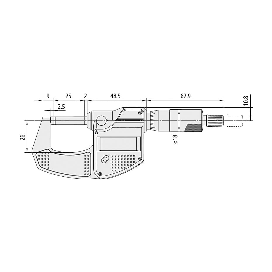 Buy Mitutoyo 0 - 25 mm Digital Micrometer Without Data Output
