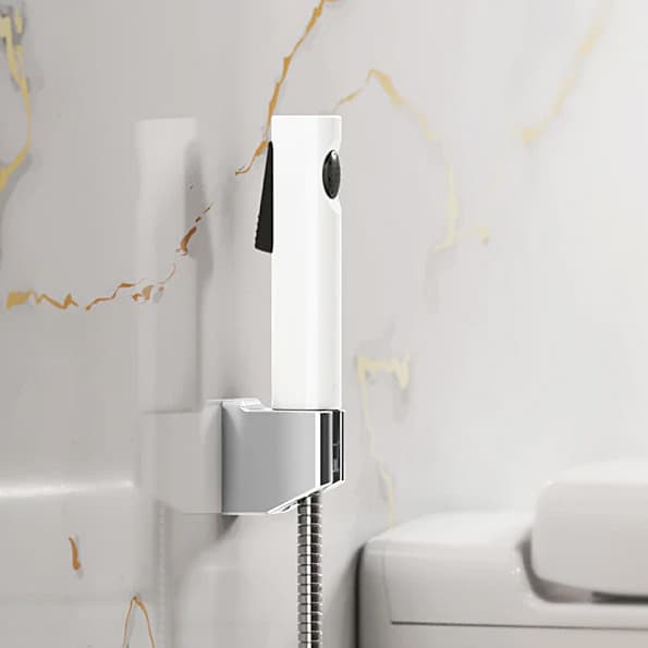 Kohler Cuff Health Faucet With 1.2 Mtr Flexible Hose In White, K-98100IN-0