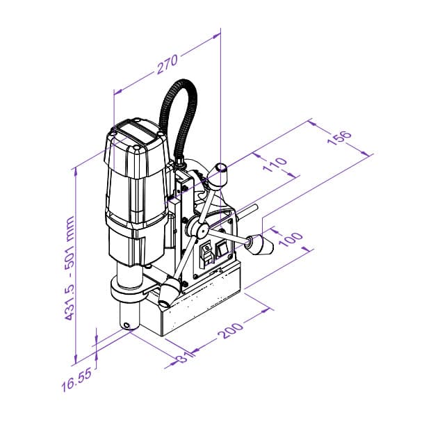 Buy Eibenstock 50 mm Magnetic Core Drilling Machine, KBM 50 - 2
