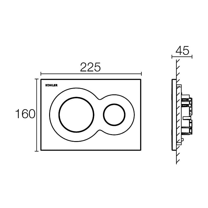 Lynk Flush Actuator Plate For 2x4 Wall Carrier - White 75890-0 Kohler - View #11