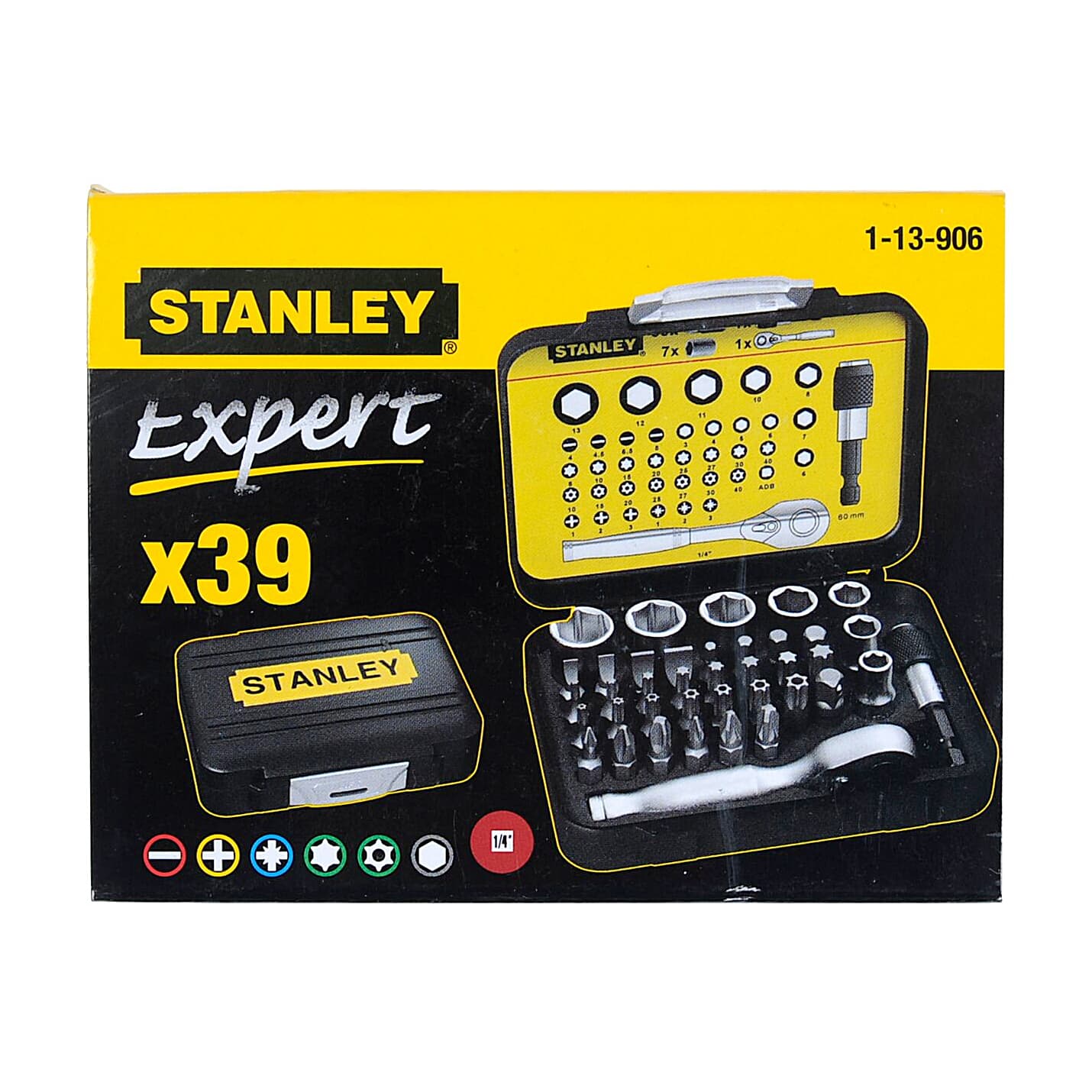 Buy Stanley 39 Pcs 1/4 Inch Sq. Drive Socket Set, 1-13-906 Online