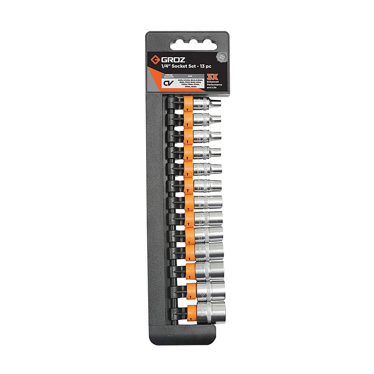 Buy Groz 13 Pcs 1/4 Inch Sq. Drive Hex Socket Set, KIT/SKT/H/1-4