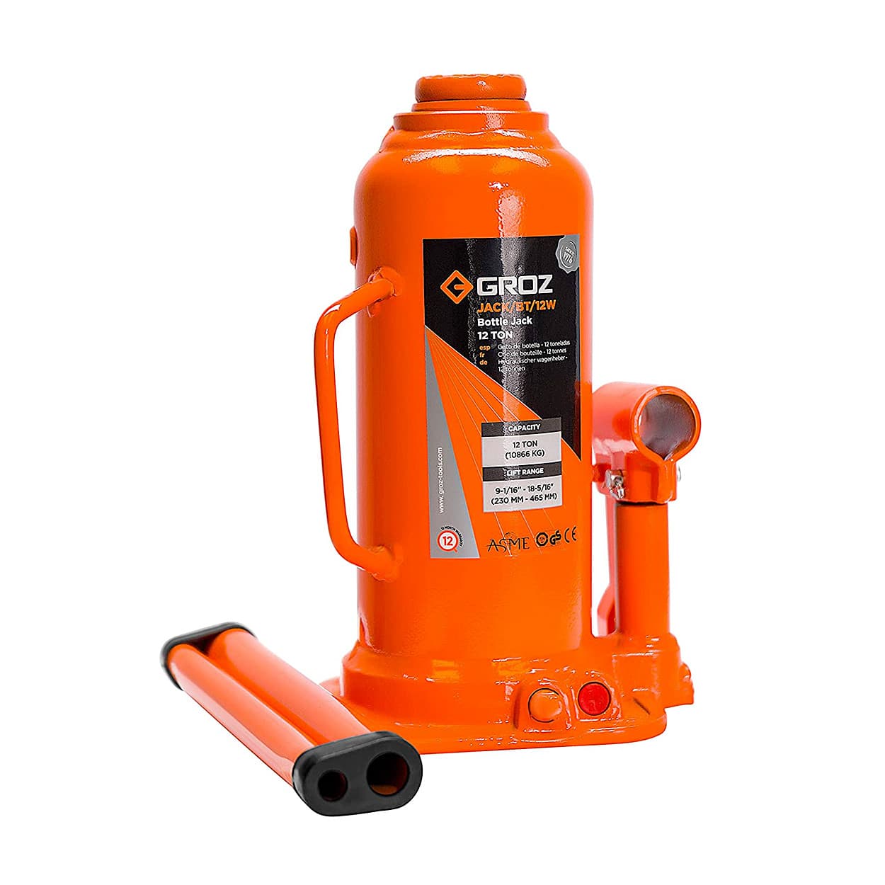 Buy Groz 12 Ton Capacity Hydraulic Bottle Jack With Load Limiting