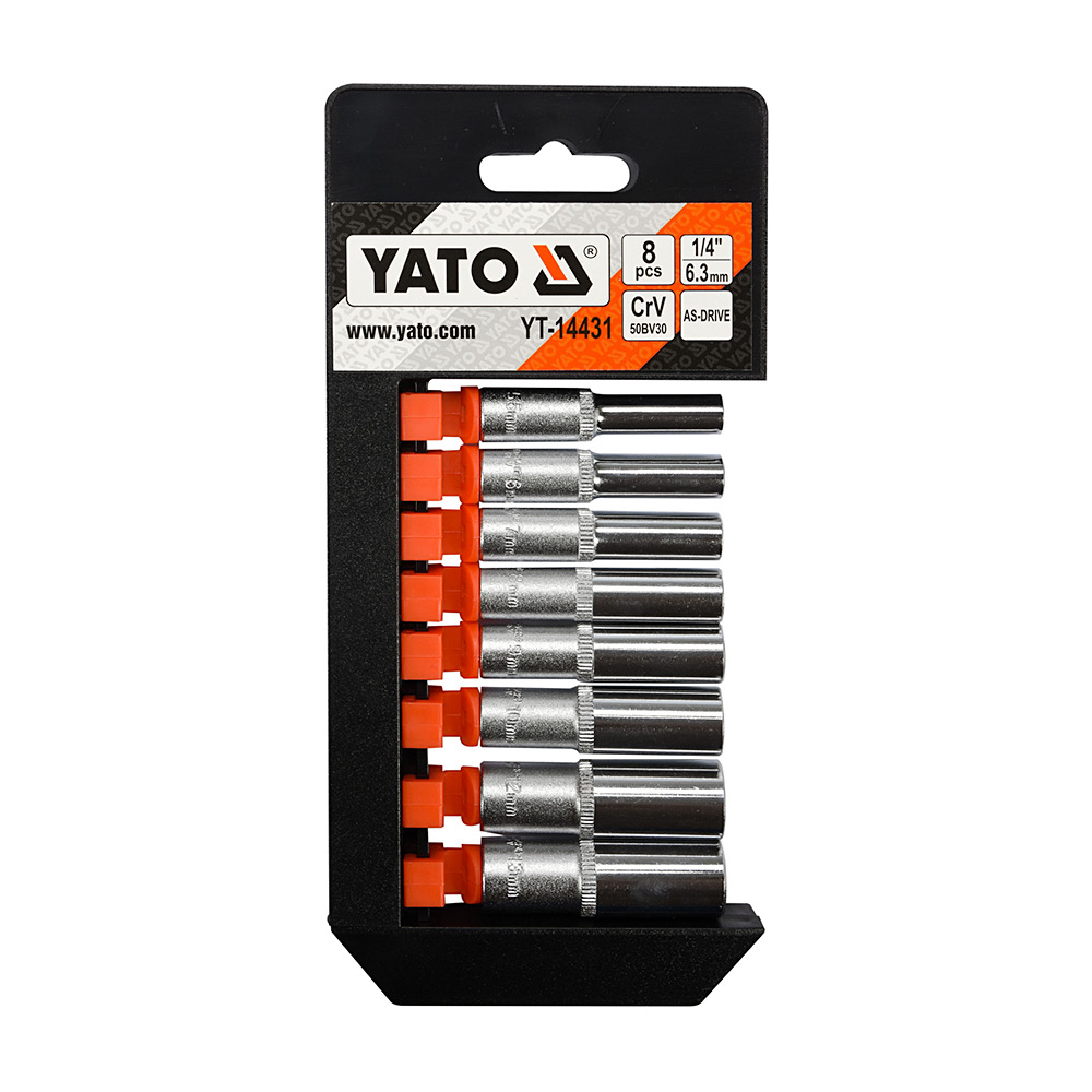 Buy Yato 8 Pcs 1/4 Inch Sq. Drive Socket Set, YT-14431 Online in