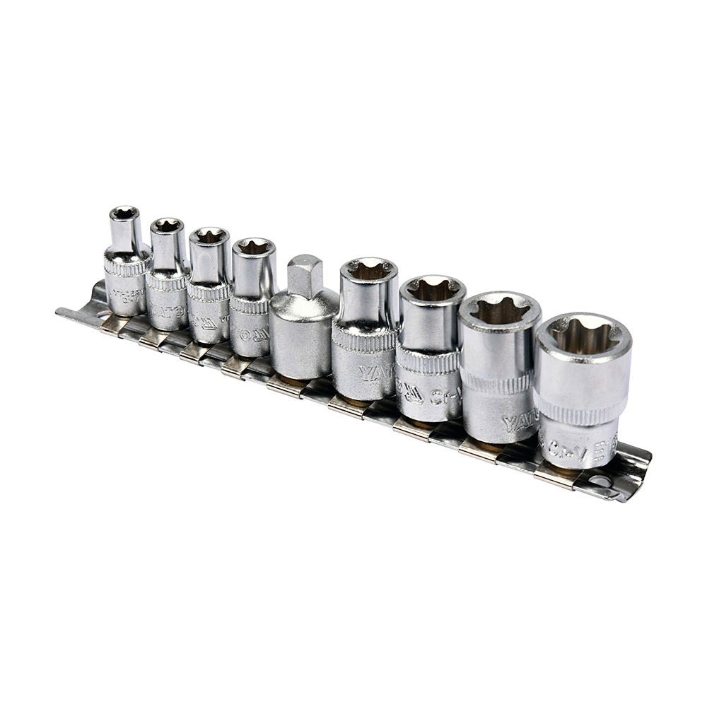 Buy Yato 9 Pcs 1/4, 3/8 Inch Sq. Drive Torx Socket Set, YT-0520