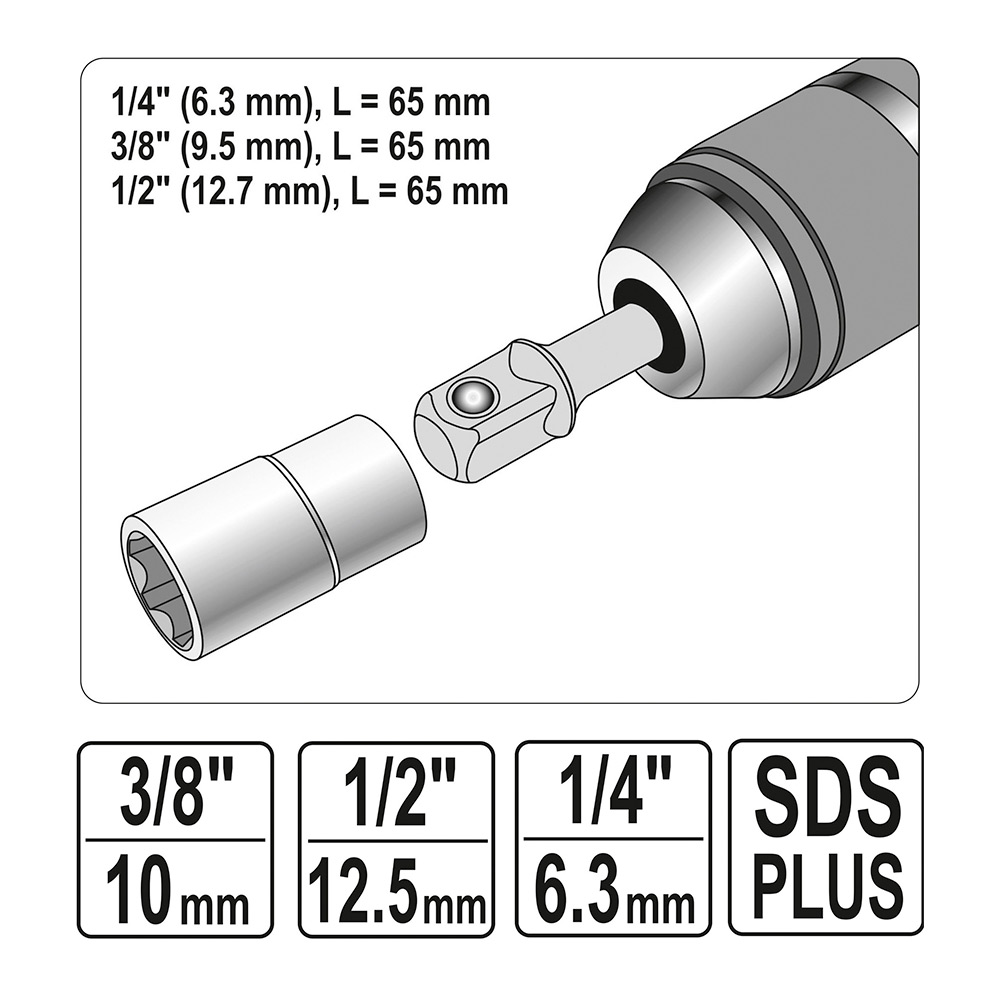 Buy Yato 3 Pcs SDS-PLUS Socket Driver Set, YT-04686 Online in
