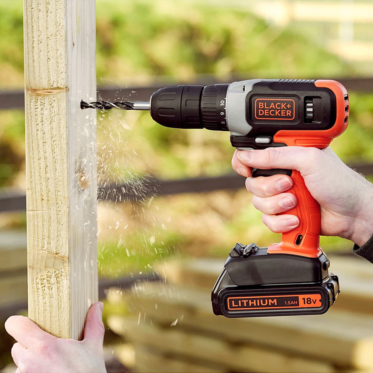 Black+Decker 18V 10mm Cordless Speed Drill Machine Driver With  Li-ion Battery, BCD001C1-QW