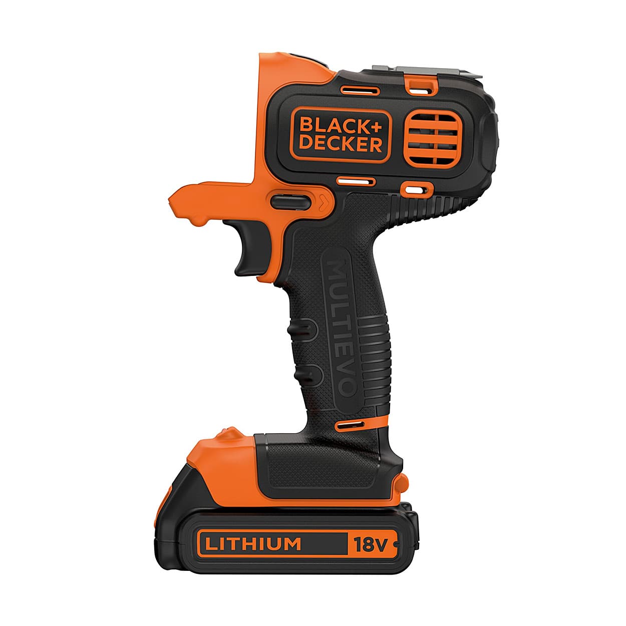 Black+Decker 18V 10mm Li-ion Cordless Multi-Evo Multitool Starter Kit  With Drill Machine Driver Head, MT218K-GB