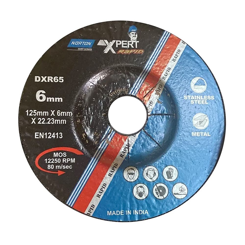 Buy Norton Xpert Rapid 125 x 6 x 22.23 mm Depressed Centre Wheel