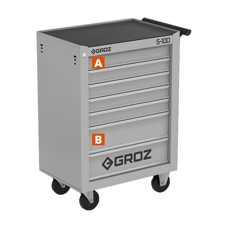 Buy Groz 7 Drawer Roller Cabinet, RTC/27-10D/1/OR/GRZ Online in