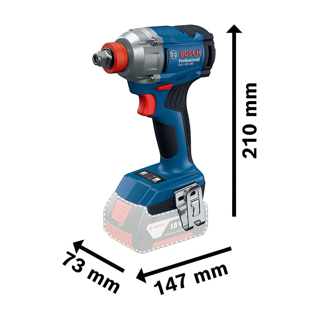 Bosch 18V Brushless Professional Cordless Impact Driver Wrench, GDX  18V-285 Solo
