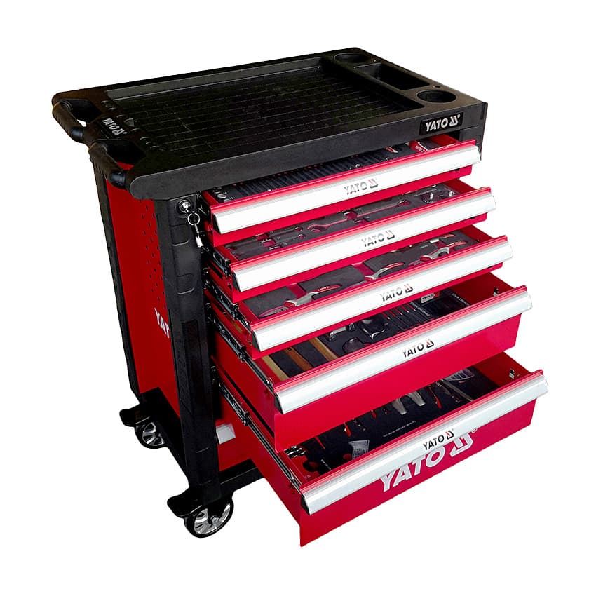 Buy Yato 6 Drawers Roller Cabinet with Tools (217 Pcs), YT-55303