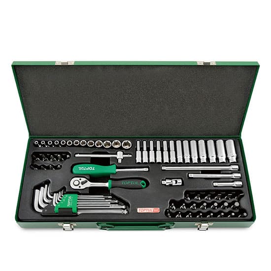 Buy Toptul 72 Pcs 1/4 Inch Sq. Drive 6PT Socket & Ball Point Hex