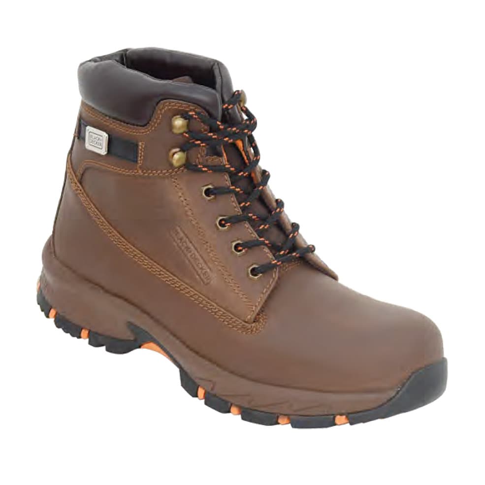 ☆セール中☆BOOTWA Buy Black+Decker High Ankle Buff Crazy Leather Safety Shoe