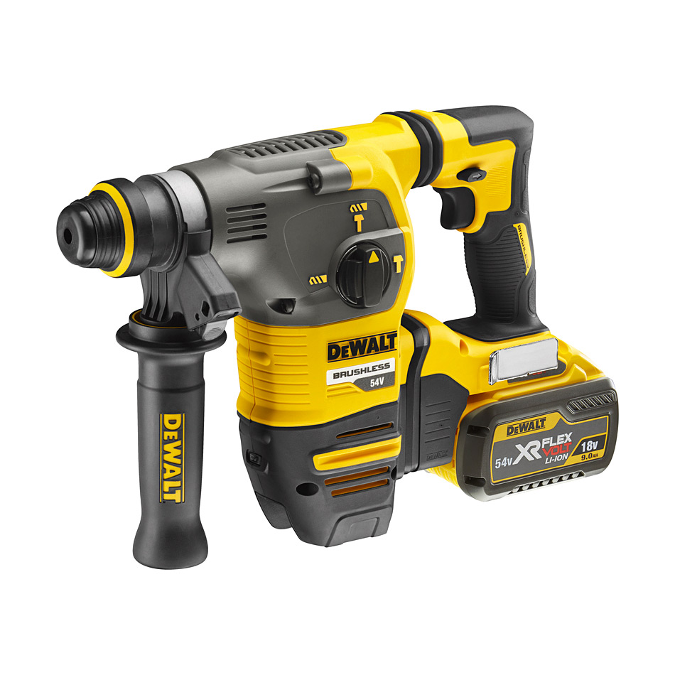 Dewalt 54V XR FLEXVOLT Li-ion 30mm SDS-Plus Mode Cordless Hammer with  Brushless Motor Batteries Included, DCH333X2-QW