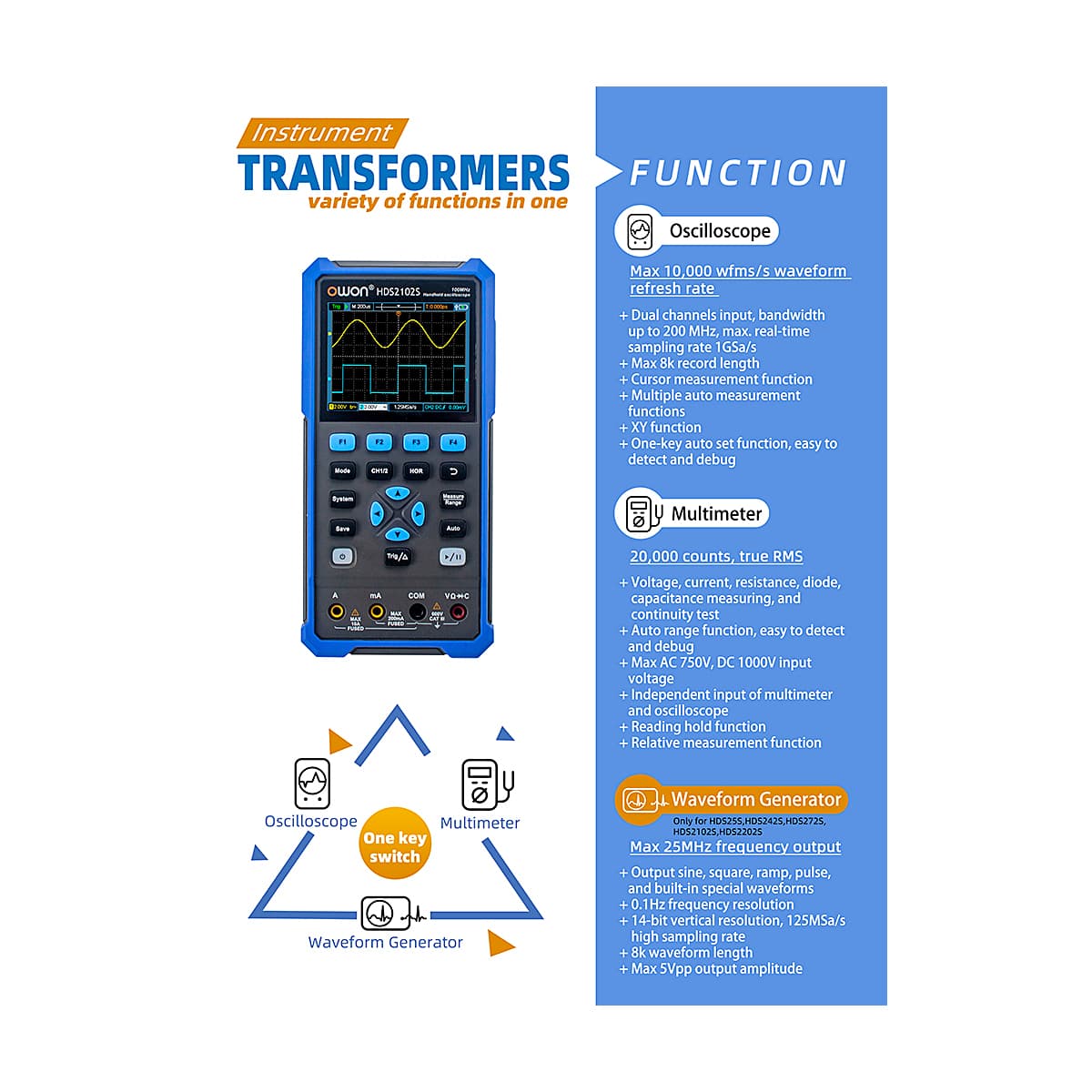 Buy Owon 70MHz / 500MS/s Dual Channel Digital Handheld