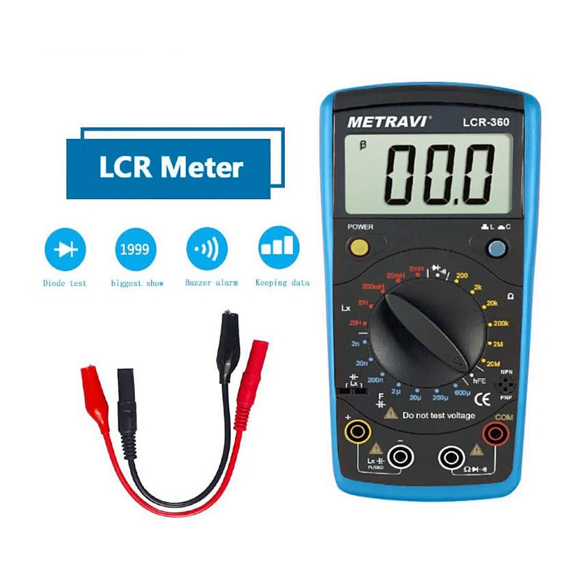 Buy Metravi 3-1/2 Digits / 0.1 - 20M Ohms Hand Held Digital LCR