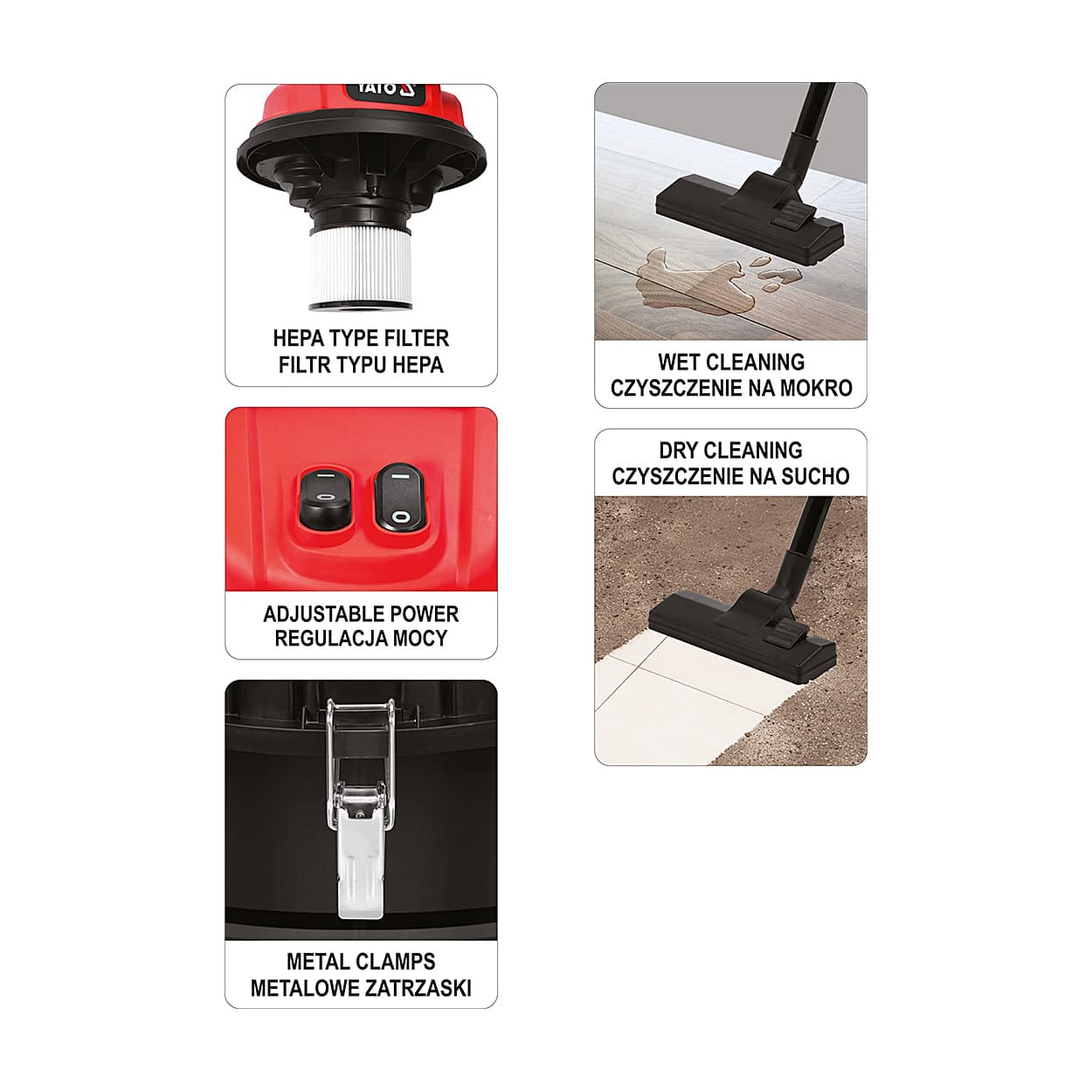 Buy Yato 70L / 2400W Wet & Dry Vacuum Cleaner, YT-85710 Online in