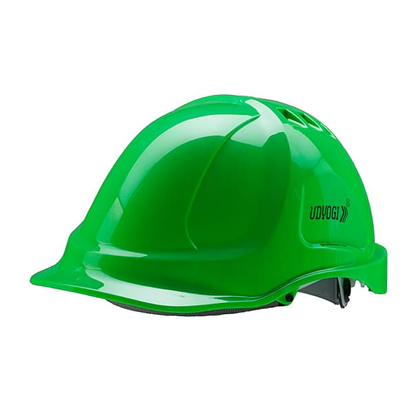 Udyogi Fusion 6000 Series Helmet With Plastic Suspension Ratchet Fit  Adjustment (Green), Fusion 6001LRX