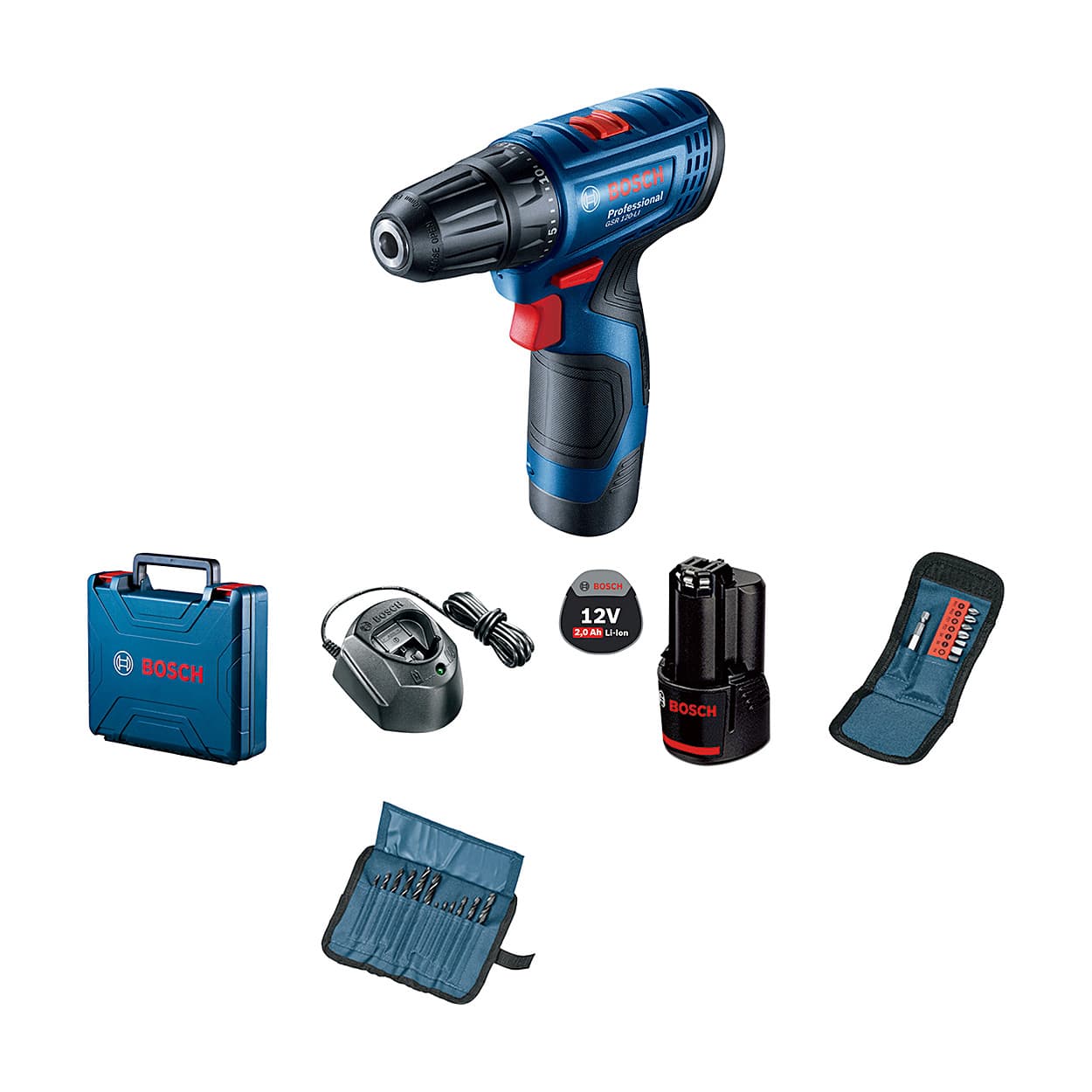Bosch 12V Lithium-ion Professional Drill Driver (Cordless-Double Battery),  GSR 120-LI