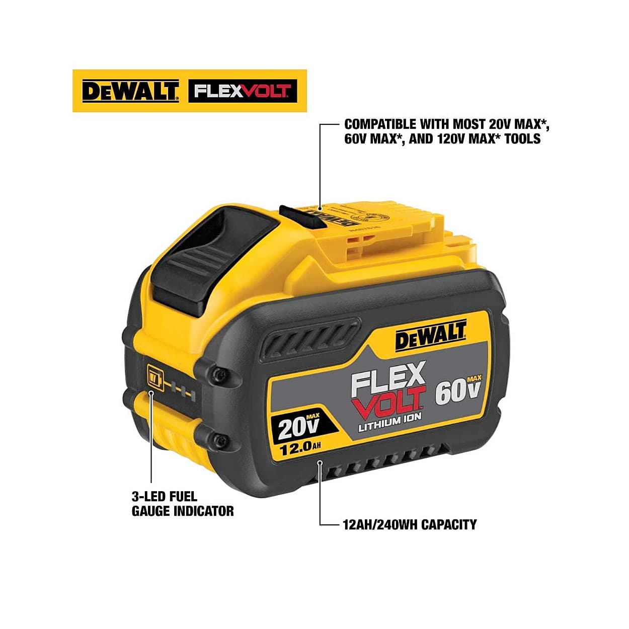 12 Amp Battery Dewalt 60v 12ah Dewalt 18V/54V Ah Li-ion Battery - Main Image