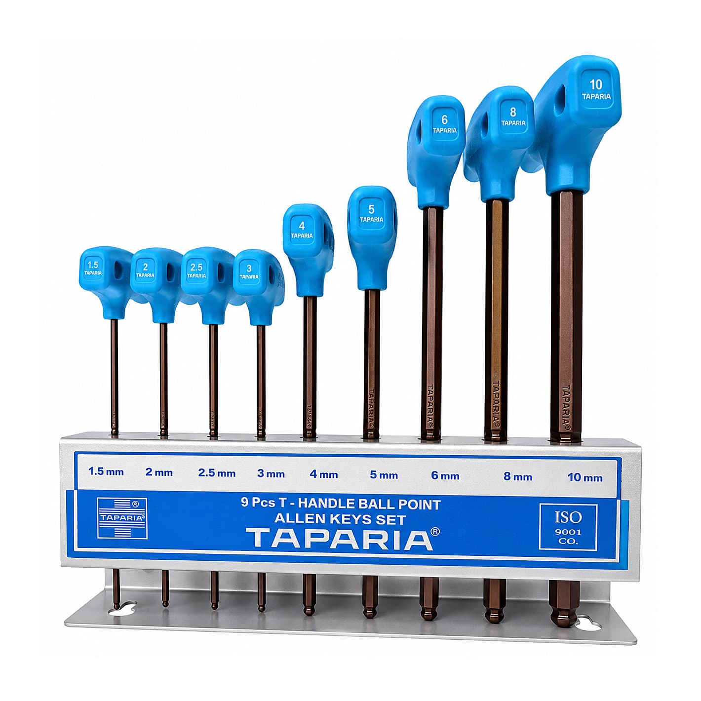 TARPtoWANTKEY　TTW Scale Plate Buy Taparia 9 Pcs (1.5 mm - 10 mm) T-Handle Ball Point Allen Keys