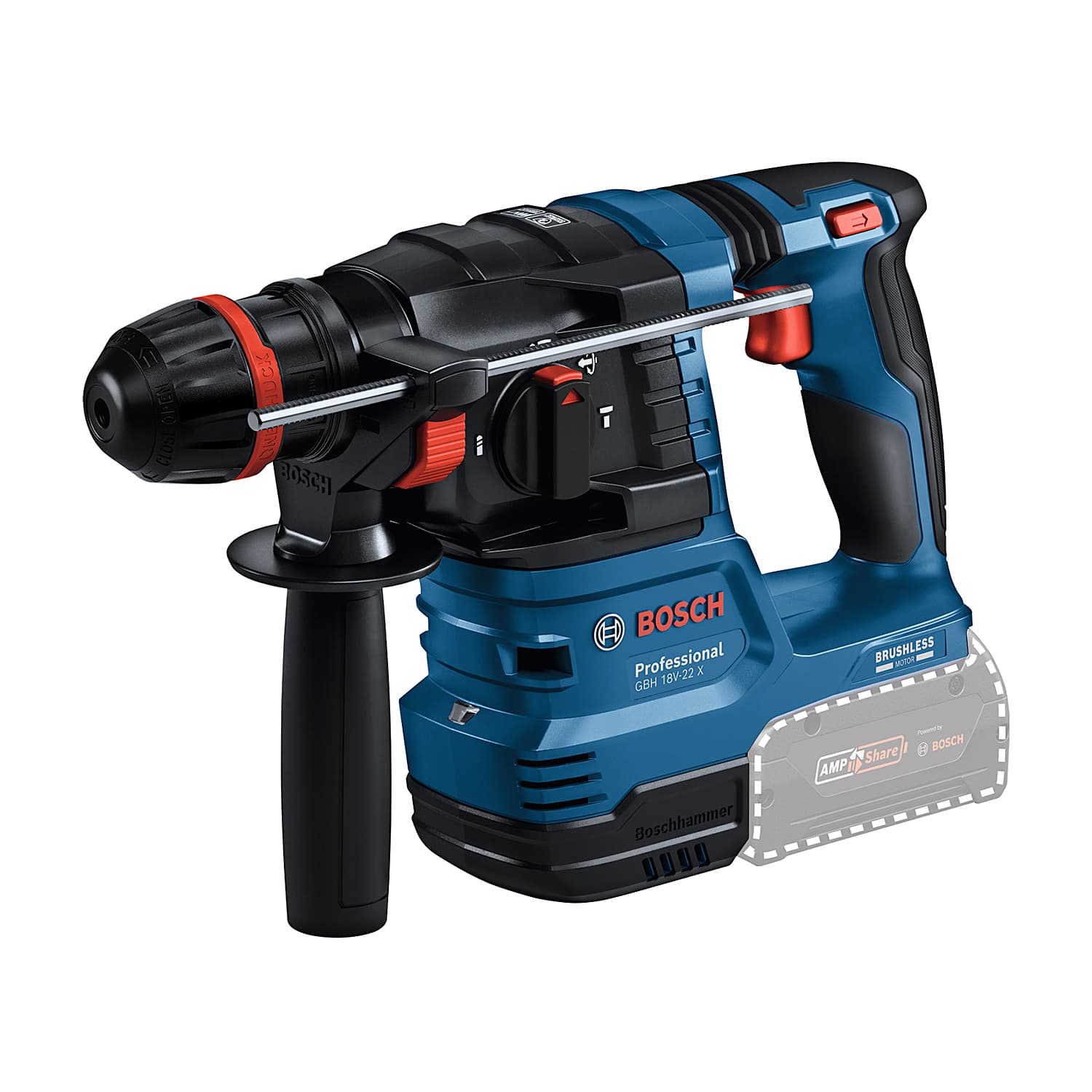 Bosch 18V Professional Cordless Rotary Hammer with ONECHUCK (Bare Tool),  GBH 18V-22 X