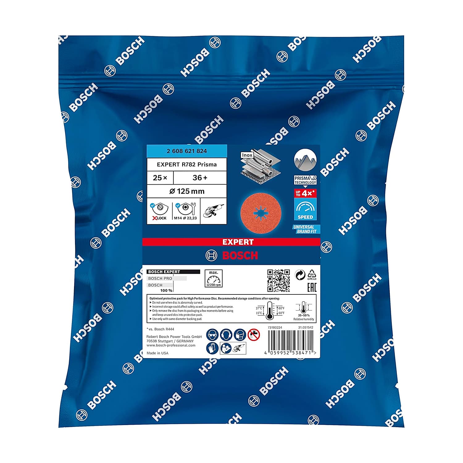 Buy Bosch 125 mm / 36 Grit EXPERT R782 Prisma Ceramic X-LOCK Fibre