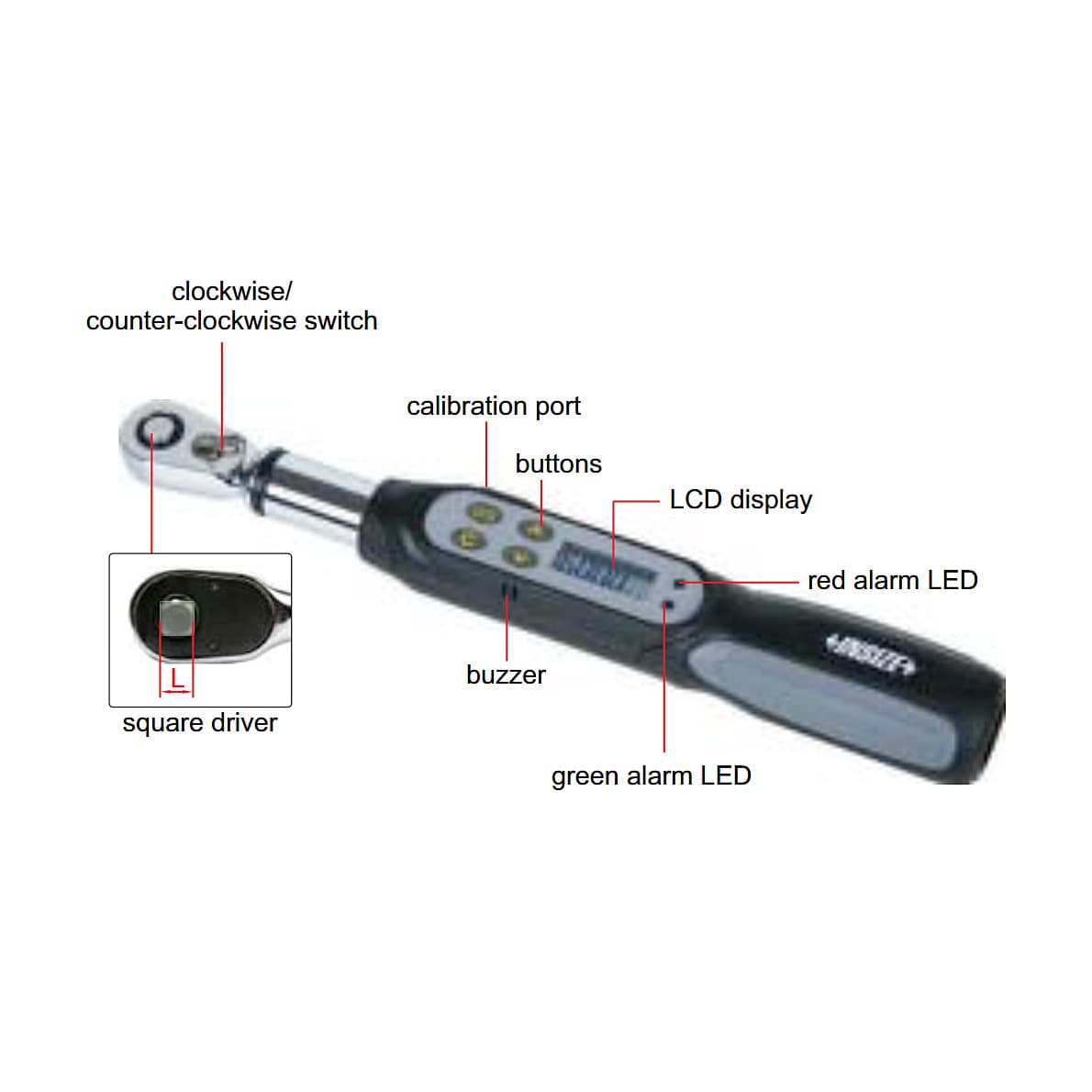 Buy Insize 1.2 - 6 nm Small Range Digital Torque Wrench (1/4 Inch