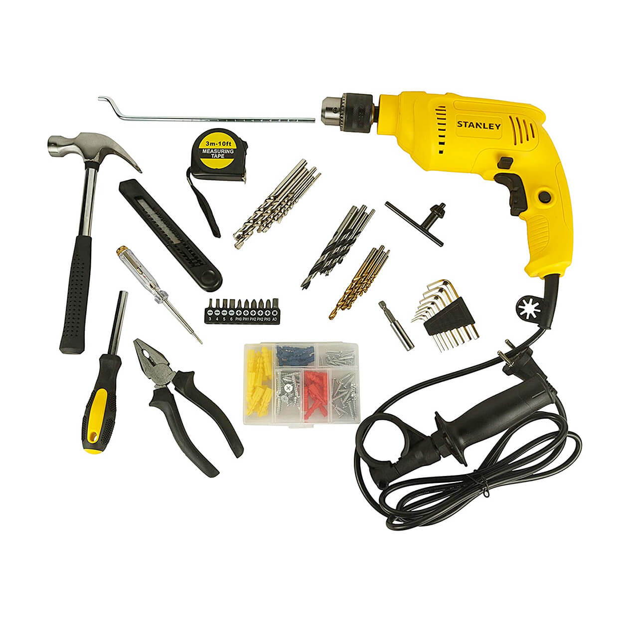 Buy Stanley 13 mm 600W Hammer Drill Machine Hand Tools Kit For