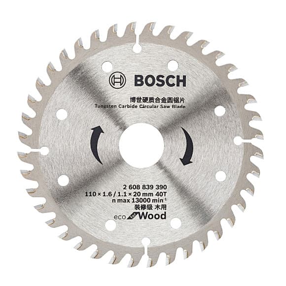 Bosch 110 mm Circular Saw Blade For Wood (40 Teeth), 608 839 390