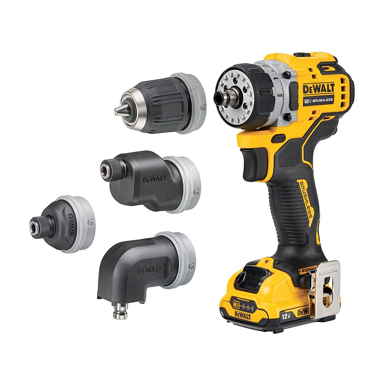 Dewalt 18V 10mm Li-ion Cordless Brushless Multi-Head Drill Machine With  Ah Batteries Charger, DCD703D2-B1